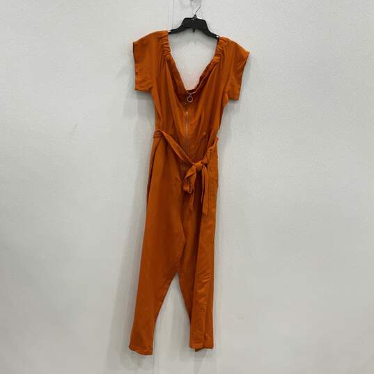 NWT Womens Orange Wide Leg Off The Shoulder One Piece Jumpsuit Size 20 image number 2