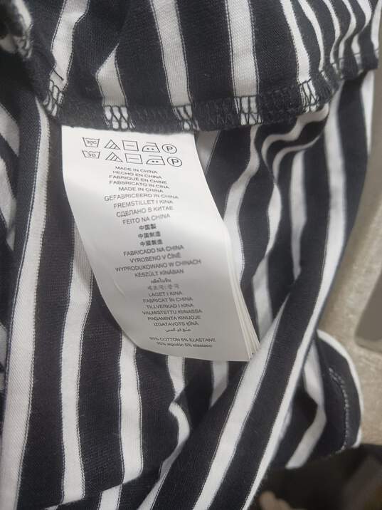 Michael Kors Black & White Striped Shirt Dress Size XL image number 5