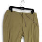 Womens Tan Flat Front Pockets Drawstring Straight Leg Sweatpants Size 14R image number 2
