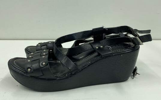 Fossil Leather Strappy Sandals Black 8 image number 3