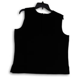 NWT Womens Black Sleeveless Crew Neck Back Zip Cropped Tank Top Size XL alternative image
