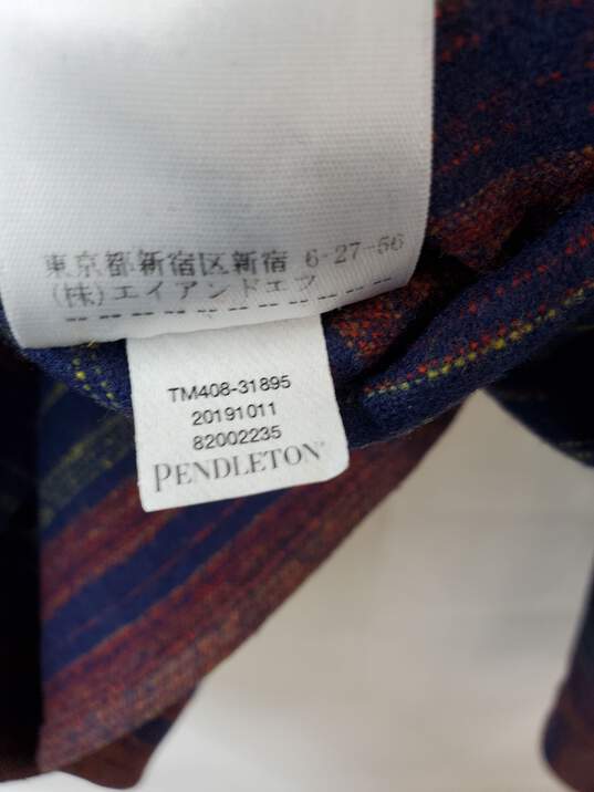 Pendleton Wool Stripe Pattern Button Up Shirt Size XL image number 4
