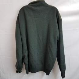 Men's insulated dark green knit fleece zip jacket 3XL alternative image