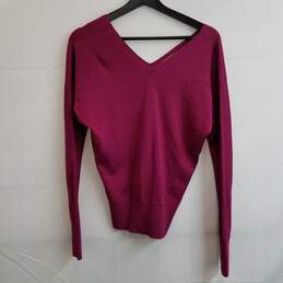 Magenta v neck silky knit sweater women's XS alternative image