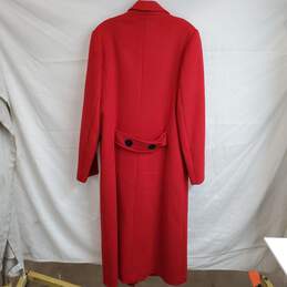 Portrait By Stevens Long Red Wool Trench Coat Jacket No Size Tag alternative image