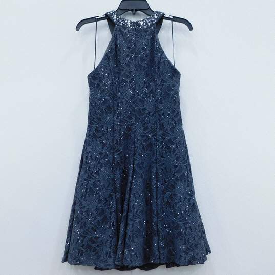 Morgan & Co Women's Navy Blue Sequin Sleeveless Dress NWT size 13/14 image number 2