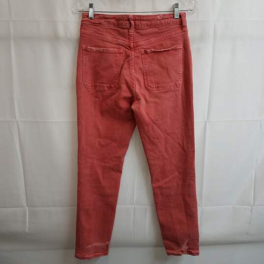 Anthropologie high rise coral denim skinny jeans 27 image number 2