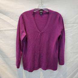 Eileen Fisher Purple Long Sleeve Pullover Merino Wool Sweater Size M