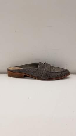 Vince Camuto Kaylana Gray Suede Perforated Mules Loafers US 8.5