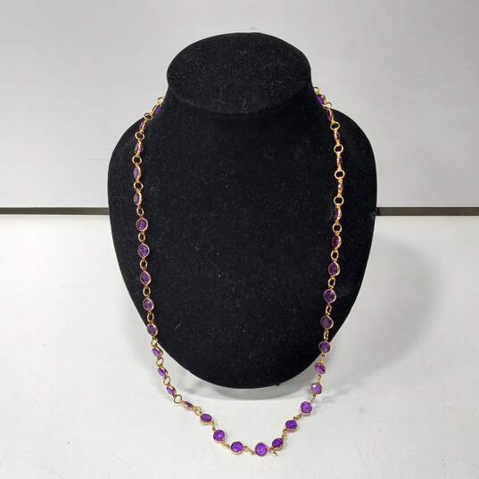 Bundle of Assorted Purple Toned Fashion Jewelry image number 3
