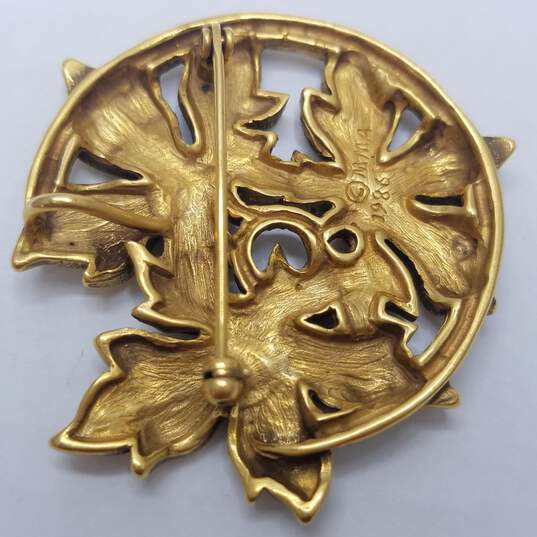 MMA 1988 Gold Tone Ivy Leaves 1" Brooch 14.1g image number 4
