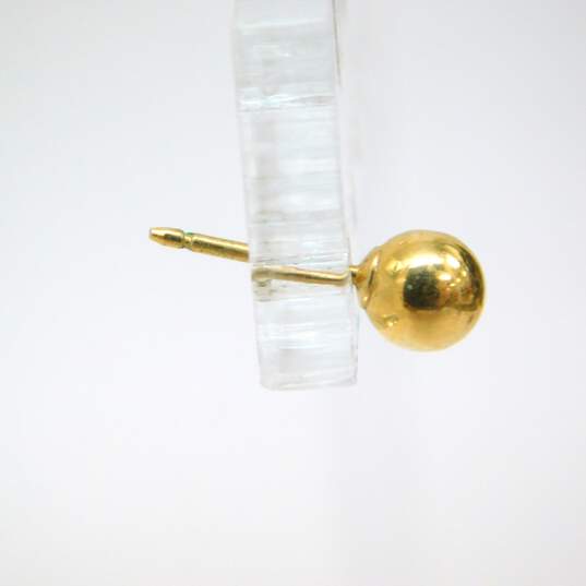 Elegant 14K Yellow Gold Citrine & Ball Stud Earrings 1.7g image number 3