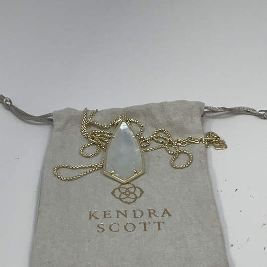 Designer Kendra Scott Lilith Gold-Tone Chain Rock Crystal Pendant Necklace image number 1