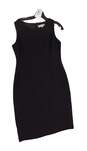 Womens Black Sleeveless Back Zip Round Neck Tank Dress Size 8P image number 1