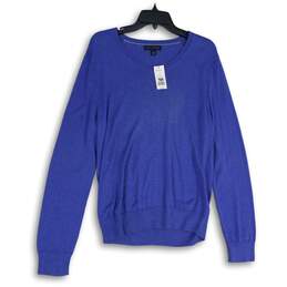 NWT Banana Republic Mens Blue Long Sleeve V-Neck Pullover Sweater Size M
