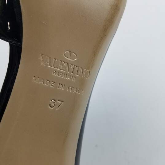 Valentino Garavani Bow D'Orsay Heel Women's Sz.37 Patent Black image number 7