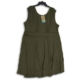 NWT Prana Womens Green Scoop Neck Sleeveless Pullover A-Line Dress Size 3X