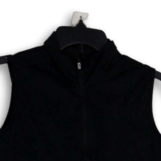 Womens Black Mock Neck Full-Zip Golf Windbreaker Vest Size Small image number 4
