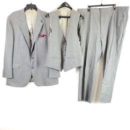 Man In Wool Men Grey 3 Pc Set Suit XL