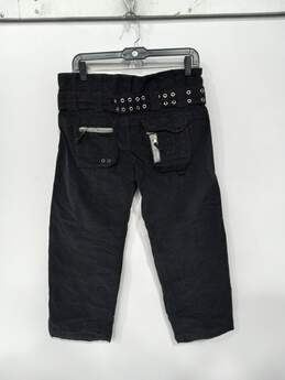 Pete & Greta Women's Black Mini Cord Cargo Pants Size 4 NWT alternative image