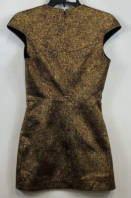 Diane Von Furstenberg Gold Mini Dress - Size 2 alternative image