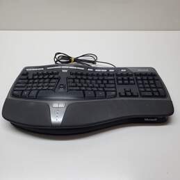Microsoft Natural Ergonomic Keyboard With Stand 4000 v1.0 USB Wired Untested alternative image