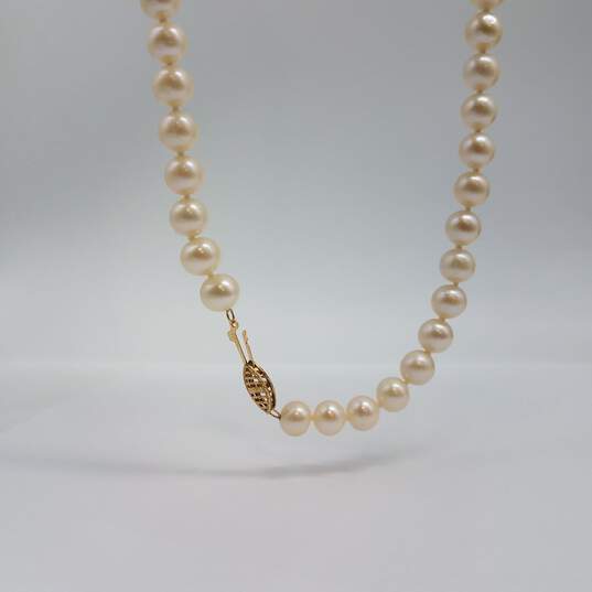 14k Gold Diamond FW Pearl Necklace 31.9g image number 4