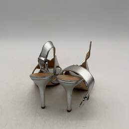 Michael Kors Womens Silver Peep Toe Ankle Strap Slingback Heel Size 9M alternative image