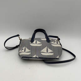 Womens Blue White Inner Zip Pocket Detachable Strap Fashionable Hand Bag alternative image