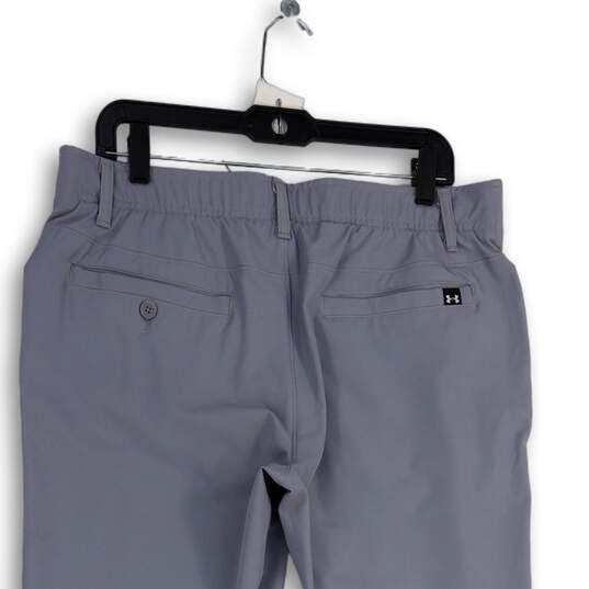Mens Gray Flat Front Slash Pocket Straight Leg Chino Pants Size 36X32 image number 4