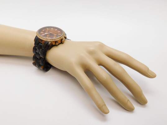 Ladies Michael Kors MK5366 Classic Tortoise Shell Chronograph Quartz Watch 96.0g image number 2
