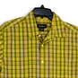 Mens Yellow Plaid Relaxed Fit Short Sleeve Collared Button Up Shirt Size M image number 2