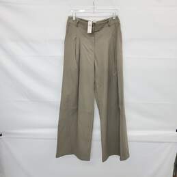 Amadi Taupe Pleated High Wise Wide Leg Pant WM Size M NWT