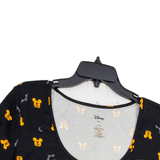 NWT Womens Black Yellow Mickey Pumpkins Button Front Blouse Top 2/2X/18-20 image number 3