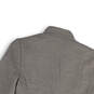 Womens Gray Notch Lapel Long Sleeve Flap Pockets One-Button Blazer Size 0P image number 4