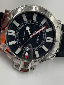 Mens Silver-Tone Black Dial Date Indicator Quartz Analog Wristwatch 78.6g alternative image