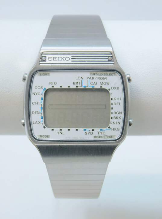 Vintage Seiko World Time LCD Screen Men's Watch 65.6g image number 1