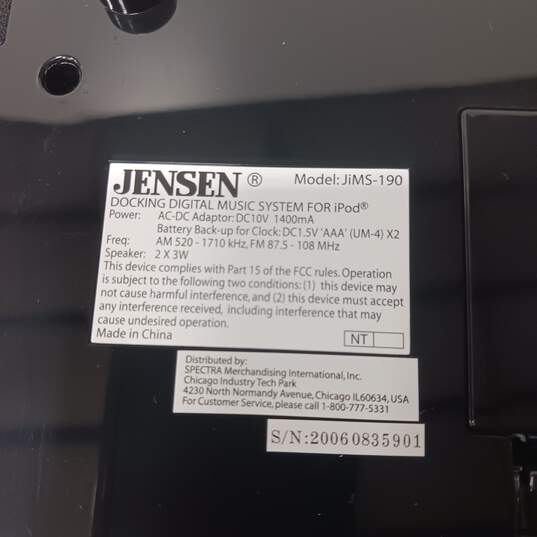 Jensen JiMS-190 iPod Docking System IOB image number 6