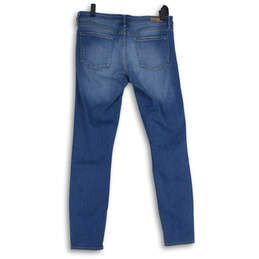 Womens Blue Denim Slim Fit 5-Pocket Design Distressed Skinny Jeans Size 29 alternative image