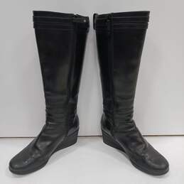 Ugg Women's Black Leather Boots Size 9 alternative image