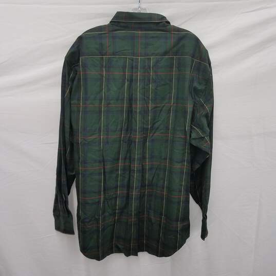 Turnbury 100% Cotton Green Plaid Long Sleeve Shirt Size XL/35 image number 2