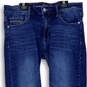 Womens Blue Denim Dark Wash Pockets Stretch Skinny Leg Jeans Size 30 image number 3
