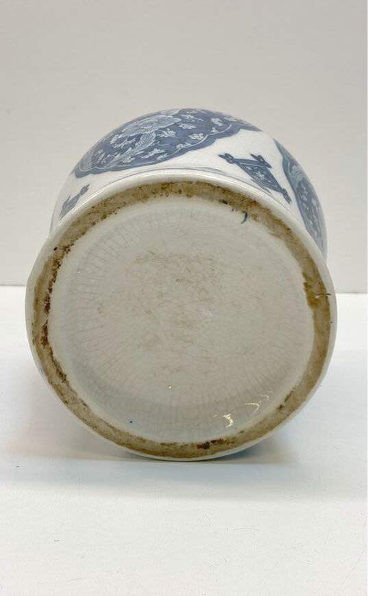 Porcelain Blue and White 9 inch Tall Warrior Jar Home Decorative Ceramic Jar image number 6