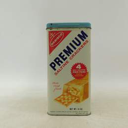 Vintage Nabisco Premium Saltine Crackers Tin 14oz w/ Lid
