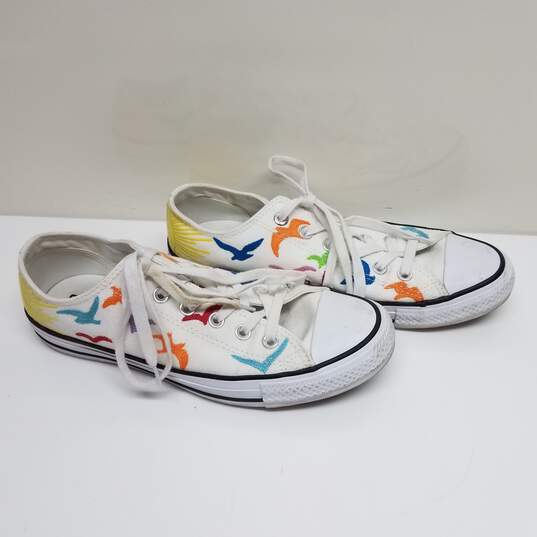 Converse Mara Hoffman White Sneakers With Embroidered Birds image number 1