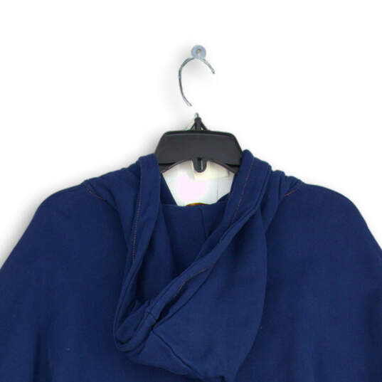 Mens Blue Orange Printed Long Sleeve Pullover Hoodie Size Medium image number 4