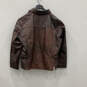 NWT Mens Brown Leather Spread Collar Long Sleeve Full-Zip Jacket Size 4XL image number 2
