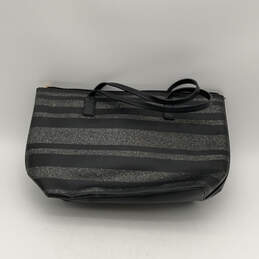 Womens Black Shimmer Double Handle Inner Pocket Zipper Tote Bag Purse alternative image