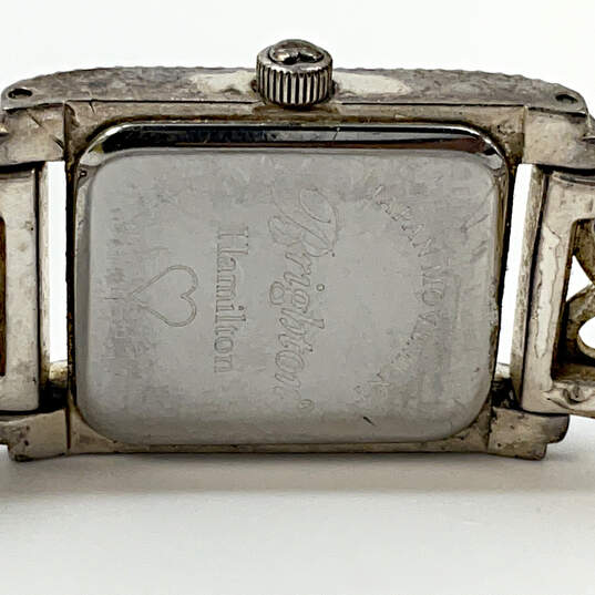 Designer Brighton Hamilton Silver-Tone Analog Dial Quartz Wristwatch image number 4