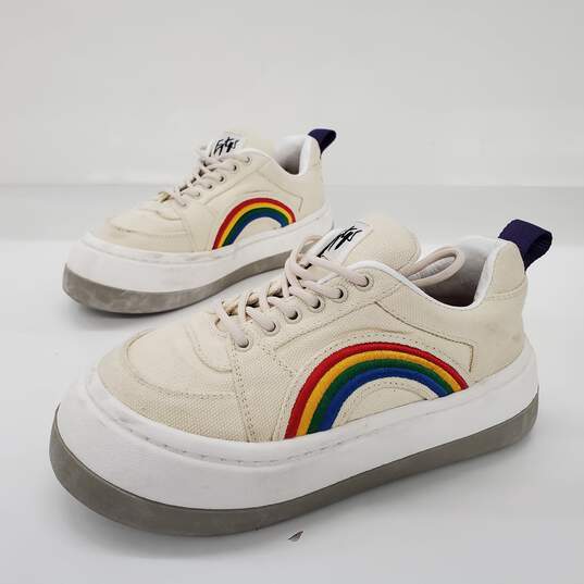 EYTYS Women's Sonic Embroidered Rainbow Cream Canvas Sneakers Size 7 image number 3